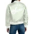 thumbnail image 2 of Women's Starter Green Phoenix Suns Printed Script Cropped Satin Varsity Full-Snap Jacket, 2 of 3