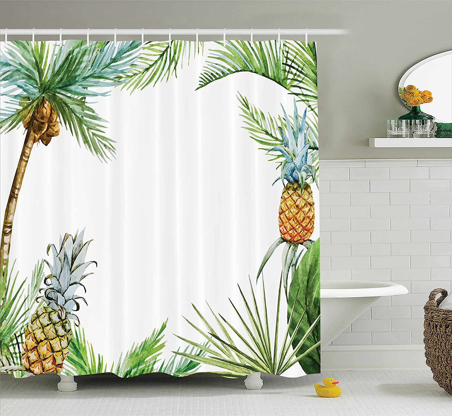 Details about   Pineapple Shower Curtain Hooks Bathroom Shower Curtain Hooks Bathroom Decor, 