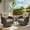 Brown Full-Weave Rattan(Brown), variant on 3 Piece Patio Furniture Set, 2 Outdoor Swivel Rocking Chairs with Side Table, Thick Cushions Wicker Glider Chairs, All-Weather Gray Rattan Bistro Set for Porch, Deck, Pool (Blue)