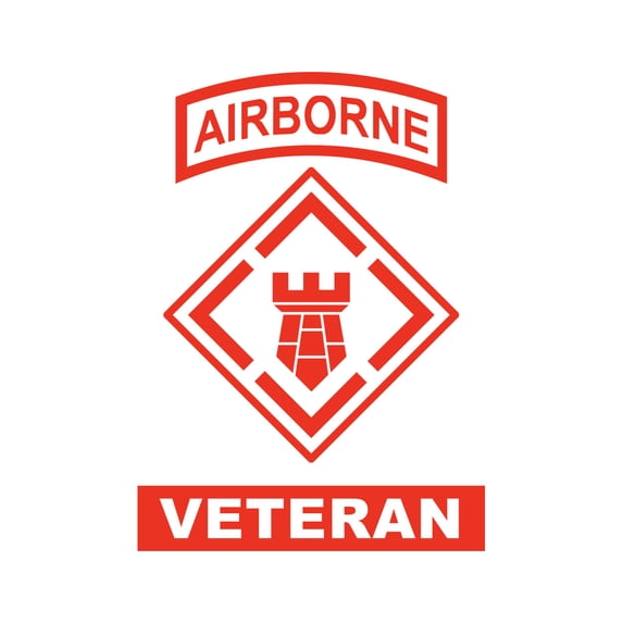 20th Engineer Brigade Veteran Sticker Decal Die Cut - Self Adhesive Vinyl - Weatherproof - Made in USA - Many Color and Sizes - fort bragg combat engineer retired served vet