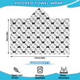 thumbnail image 2 of White Butterfly Black Pattern Hooded Bath Towel，50"x30" for Ages 3 To 12 Kids, Quick Dry Lightweight Soft Microfiber Hood Beach Towel Cover Up for Kids, 2 of 7
