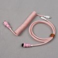 thumbnail image 1 of USB c to Type c Double Braided Coiled Keyboard Cable for Mechanical Keyboard coiled length 15±1cm , straight length 1.5M 2C15, 1 of 1