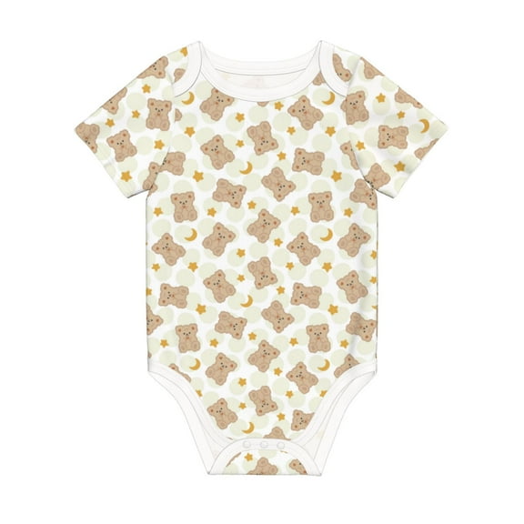 Balery Kawaii Bear Pattern Baby Climbing Clothes Infant Bodysuit Cute Infant Bodysuit Baby Romper-3 Months