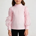 thumbnail image 2 of XXWXYD Girls Turtleneck Puffy Sleeve Sweatshirt Y2K Mock Neck Plain Thermal Cotton Base Layer Top Long Sleeve Cozy Fall Winter Fashion, 2 of 9