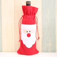 thumbnail image 3 of 2 bolsas de papel con cordón para botellas de vino de Navidad, regalo para fiestas de Navidad, cenas, bebidas, decoración, Papá Noel rojo, 3 of 5