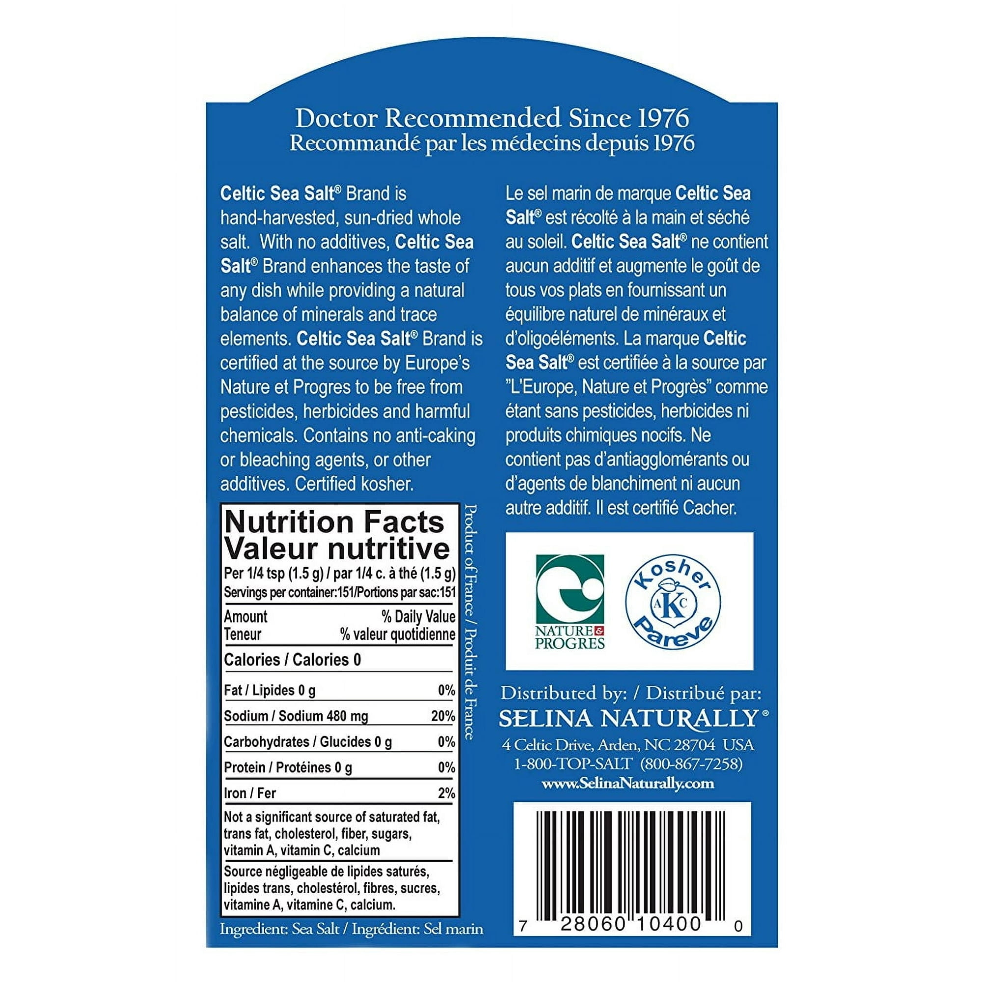 (Pack of 6) Celtic Salt by Nature's Pant Coarse Light Grain 0.5 Lb