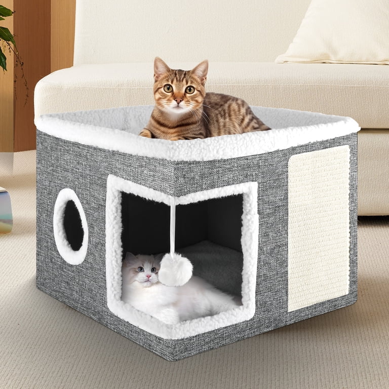 Foldable Cat Cube with Cooling Mat and Scratch Pad photo 3