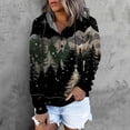 thumbnail image 2 of Sweat à Capuche d'Hiver pour Femmes, Pull de Mode Mi-Long, Blouse Ample Imprimée de Noël, Pull de Noël, Cardigan à Col Rond Chaud, 2 of 4