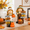 Beige, variant on White & Orange Pumpkin Decorative Figurine Set of 2 for Fall Home Decor