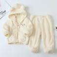 thumbnail image 2 of Mercatoo Newborn Infant Baby Boy Girl Fleece Jacket Winter Clothes Hooded Coat Tops with Bear Ears Pants Baby Girl Outfits, 2 of 9