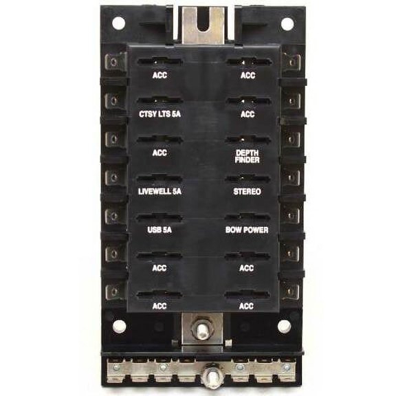 GCS Boat Fuse Block Panel 2361613 | 30A Black 14 Position