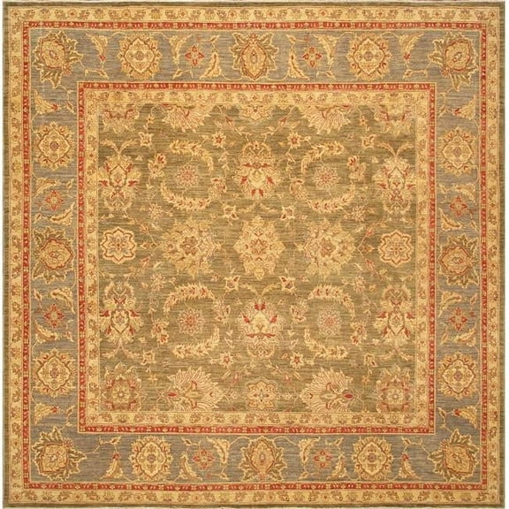 Pasargad Home PHR-920 10x10 Pasargad Home Denver Collection Hand-Knotted Green Lamb's Wool Area Rug- 9'10' X 9'10'