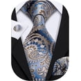 thumbnail image 3 of Paisley Tie Fashion Set Hanky Gemelos Corbatas para hombres Seda tejida, 3 of 4