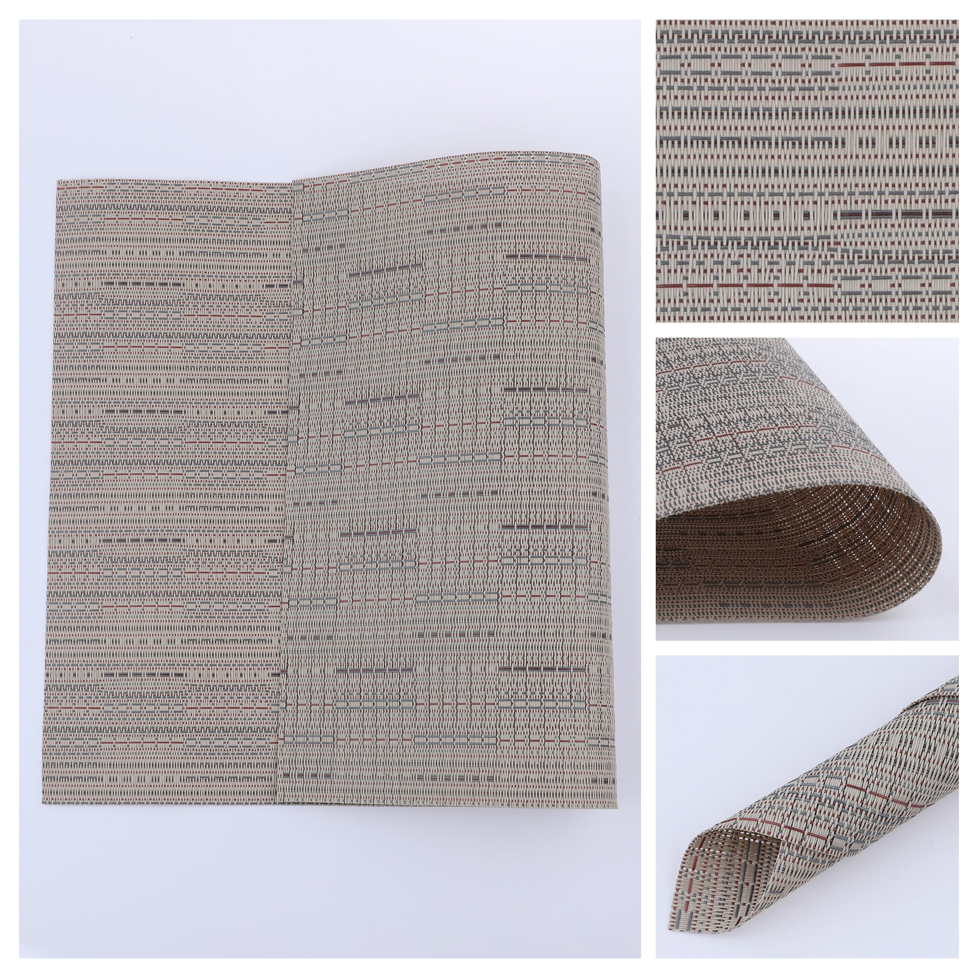 Unique Bargains Polyvinyl Chloride Placemats for Kitchen Heat Resistant Gray