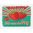 thumbnail image 1 of Fruit Bath Mat, Retro Poster Style Strawberries Colorful Stripes with Grunge Worn out Background, Plush Bathroom Decor Mat with Non Slip Backing, 29.5" X 17.5", Multicolor, by Ambesonne, 1 of 2
