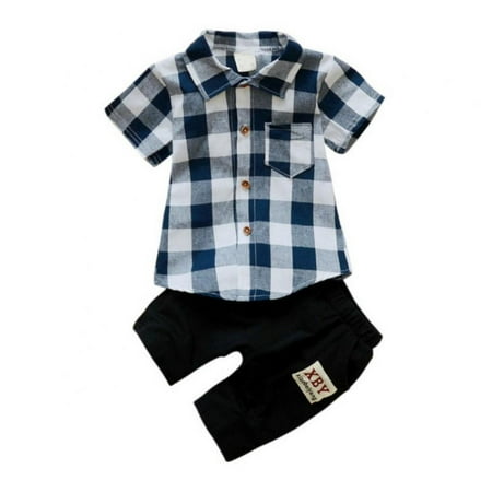 

Forzero Toddler Baby Boy Shorts Sets Hawaiian Outfit Infant Kid Leave Floral Short Sleeve Shirt Top+Shorts Suits