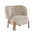 thumbnail image 3 of Christopher Knight Home Wingback Accent Chair, Upholstered Armchair with Solid Wood Legs, Light Brown, 3 of 11