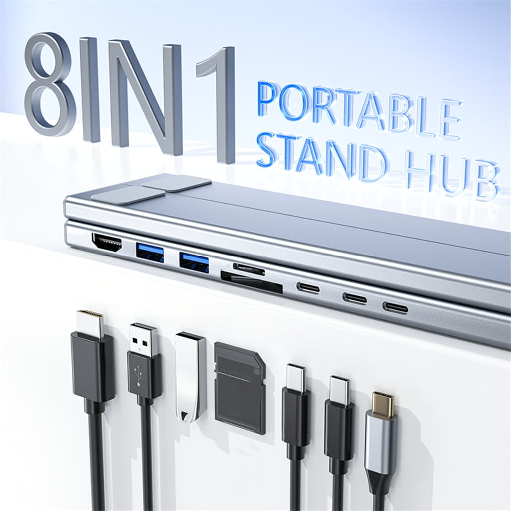 Multiport SDTF Card Reader USB3.0 4K USB C Hubs for Office, School, Home
