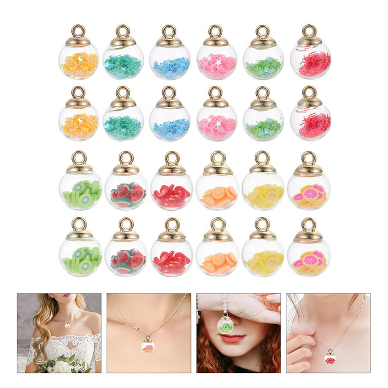 Hemoton Glass Ball Jewelry Charms Charm Pendants Making Beads Diy Crystal  Necklace Pendant Supplies Colorful Earrings Bottle 