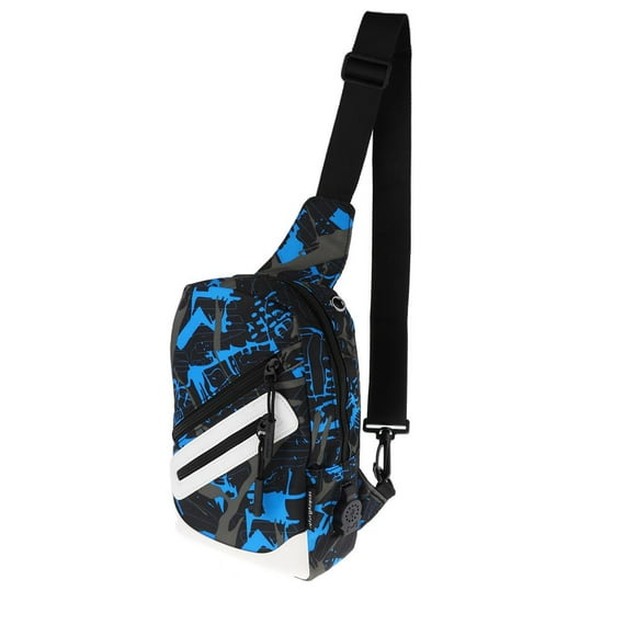Bolso de hombro CUTICAT Hombre Solo hombro mochila con puerto de carga USB para auriculares Blue