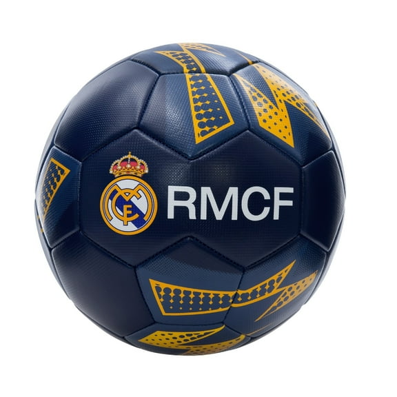 Icon Sports Real Madrid CF Soccer Ball Official Licensed Size 5 Thunder Pattern - Textured Navy