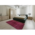 thumbnail image 5 of Ahgly Company Machine Washable Indoor Round Abstract Bright Maroon Red Area Rugs, 4' Round, 5 of 7