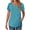 Lake Blue, variant on MOSHU V-Neck T-shirts for Women Petal Sleeve Tunic Tops Summer Casual Womens Shirts