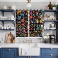 thumbnail image 2 of Colorful Cartoon Kitchen Curtains 63 Inch Length, Funny Flowers Guitar Animals Ethnic Art Grommet Top Bedroom Living Room Curtains, Light Filtering Cafe Curtain Drapes 2 Panels Set 84''x63'', 2 of 9
