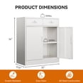 thumbnail image 6 of BESFUR Metal Garage Storage Cabinet with Two Lockable Drawers 2 Locking Doors and an Adjustable Shelf, 36" White Metal Short Storage Cabinet for Home Office, Garage,School,Utility Room, 6 of 9