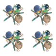 thumbnail image 1 of 4 anillos de servilleta de estrella de mar, perlas de diamantes de imitación en la costa del océano, azul Afortunado Sencillez, 1 of 4