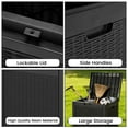 thumbnail image 2 of CONCETTA 31-Gallon Waterproof Deck Box, UV-Resistant Resin Outdoor Storage, Lockable Wide-Opening Lid, Garden Patio Storage Bench, Rattan Pattern，Black, 2 of 8