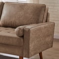 thumbnail image 6 of Modern Loveseat, Mid Century Modern Couch With 2 Bolster Pillows, Wood Legs, Track Armrest, Comfy Couch For Living Room, Small Space, Apartment, Bedroom, 6 of 8