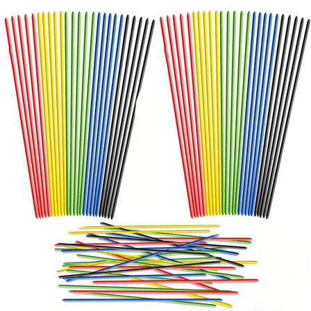 300 Pcs Plastic Mini Pick Up Sticks for Fun Family Games (6.3inch Long, Multicolor)