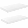 thumbnail image 2 of moobody 2 Piece  Shelves MDF Wall Mounted Shelf Photo Display Stand Storage Rack High Gloss White for Living Room, Bedroom, Bathroom, Home, Office Decor 19.7 x 9.1 x 1.5 Inches (L x W x H), 2 of 7