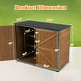 thumbnail image 3 of Tcbosik Outdoor Storage Shed, 50.4in Wood & Metal Tool Cabinet with Shelves and Lockable Doors, Garden Shed with Floor for Patio, Lawn, Backyard, Brown & Black, 3 of 10