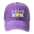 thumbnail image 2 of Lilgiuy Softball Hat for Women Men Fun Solid Color Letter Print Comfortable Lightweight Sport Baseball Cap for Fathers and Mothers Day(Purple), 2 of 3