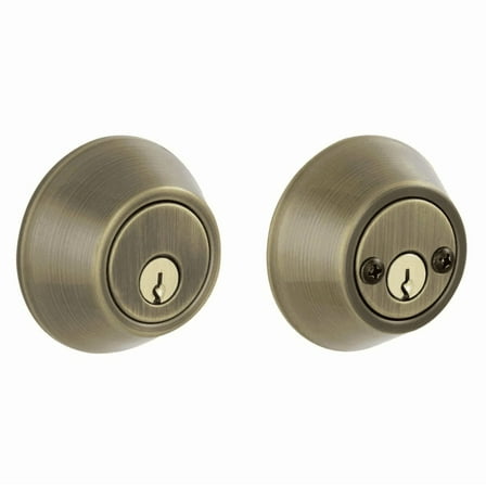 Essentials by Schlage VD62 V 609  Antique Brass Double Cylinder Deadbolt