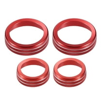 Unique Bargains 4 Pcs Interior Air Conditioner AC Audio Volume Tune Switch Knob Ring Cover for Ford F150 2021-2023 Red