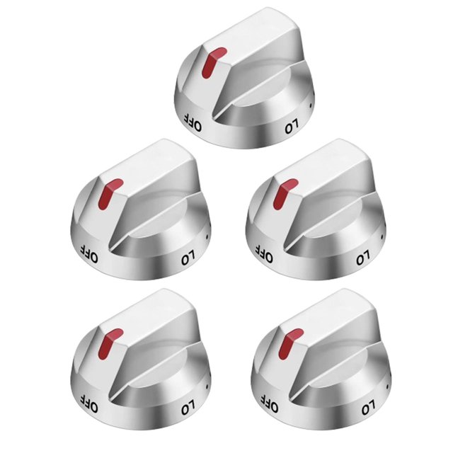 Perillas de control para quemador de cocina, 5 piezas, perillas de interruptor, perillas de acero inoxidable multiusos, perillas de control para