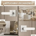 thumbnail image 4 of Knobelite 10 Pack Brushed Nickel Passage Door Levers for Closets and Hallway, Moden Square Keyless Door Handle Set with Satin Nickel Finish, Non-Locking Interior Door Knobs, 4 of 6