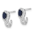 thumbnail image 2 of Primal Gold 14 Karat White Gold Diamond and Sapphire J Hoop Post Earrings, 2 of 4