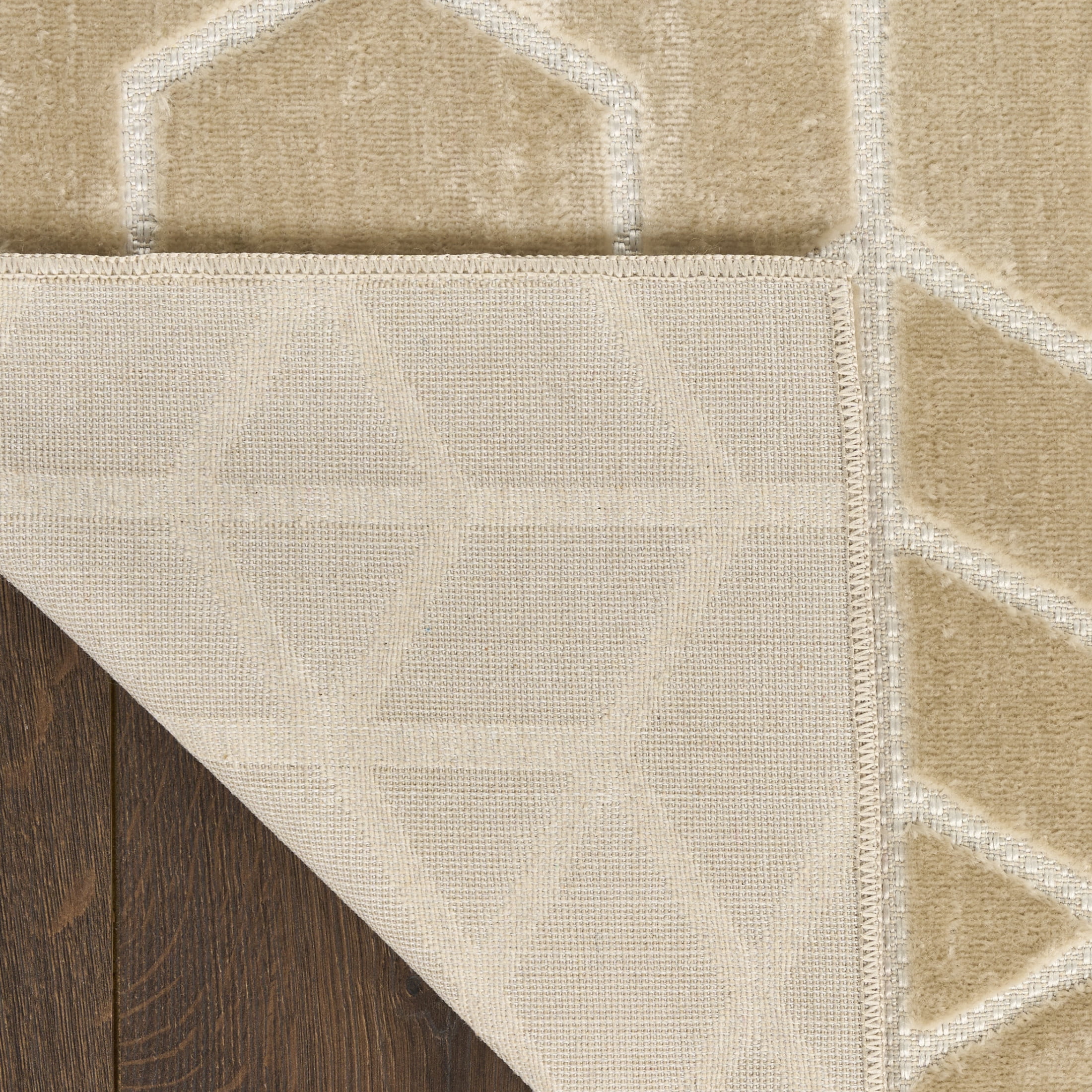 Nourison Washable Charm 2'2" x 8' Beige Ivory Modern Indoor Rug