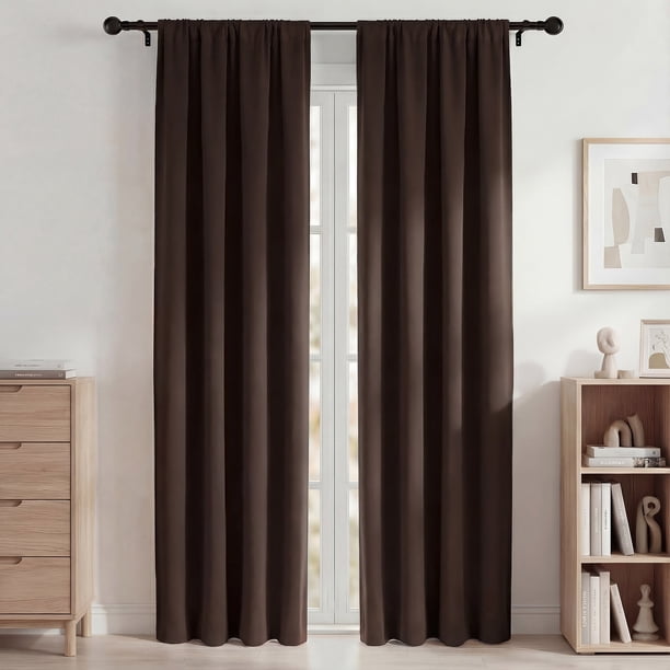 Blackout Cortinas, Cortinas Oscurecedoras de Habitación 42x84in Juego de 2 Paneles, Cortinas Blackout con Bolsillo para Barra para Recámara y Sala de Estar, Cortinas Térmicas Aislantes y Reductoras d