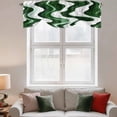 thumbnail image 3 of Tie Up Valances for Windows, Green Stripe Adjustable Valance Curtains Window Treatment for Living Room/Bedroom, Geometric White Wave Modern Ocean Rod Pocket Kitchen Curtains & Drapes 42x18 Inch, 3 of 9