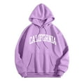 thumbnail image 2 of Sudadera con capucha Gibobby Estampado de letras casual para Mujer gráfico morado L, 2 of 3