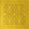 thumbnail image 1 of Ahgly Company Machine Washable Indoor Square Oriental Yellow Traditional Area Rugs, 3' Square, 1 of 4