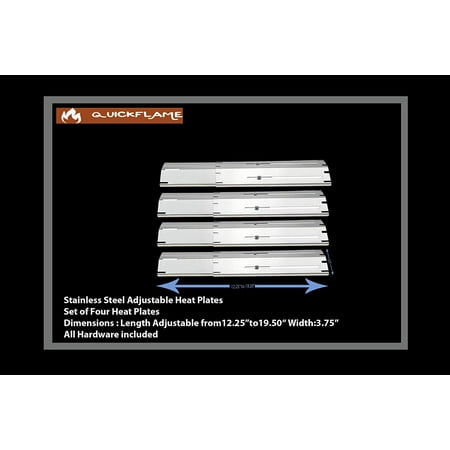 Set of 4 Stainless Steel Heat Plates for Brinkmann Grill Model 810-2410-S and other models