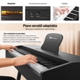 thumbnail image 3 of Piano Bluelander, Teclado Musical con Atril para Partituras, 3 Pedales con Banco, Negro, 3 of 5