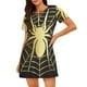 thumbnail image 1 of Easygdp Gold Spider On The Web Camisón de manga corta para mujer, informal, estampado, 1 of 6