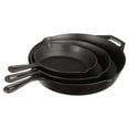 Ozark Trail 3 Piece Cast Iron Skillet Set, Preseasoned (8", 10.5", 12
